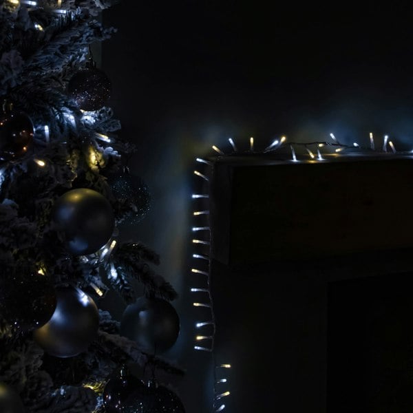 Samuel Alexander 25m 1000 LED TreeBrights Christmas String Lights with Timer in White & Warm White on Clear Cable