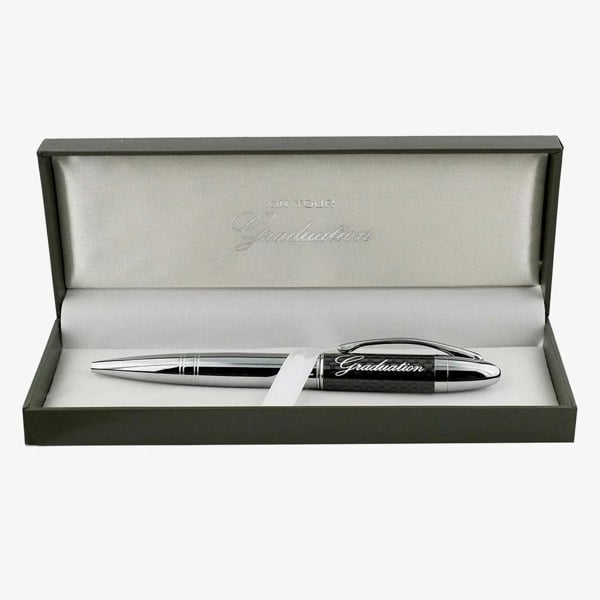 T. H. Baker Celebrations Black Chrome Plated Graduation Ballpoint Pen SP780