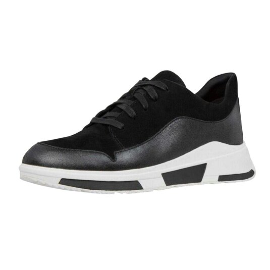 Fit Flop Mens Suede Chunky Sole Trainers - Black