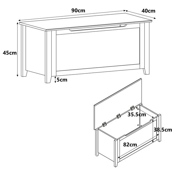 Core Products Henley Bedroom Storage Trunk Chest, Oak-Effect