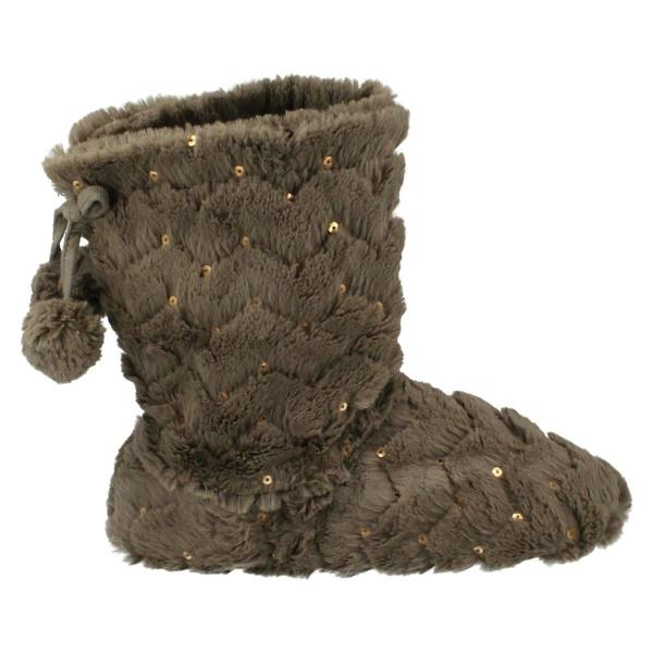 Spot On Ladies Spot On Sequined Slipper Boots