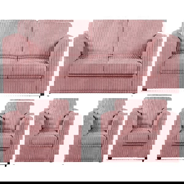 Furnishings For Less Luxor Full Jumbo Cord 3 Seater and 2 x Armchairs - Full Back