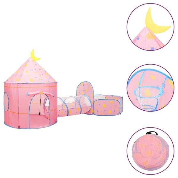 Berkfield Children Play Tent Pink 301x120x128 cm