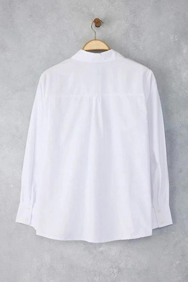 WOVCOR Long Sleeve Woven Plus Size Shirt with Bow Detail