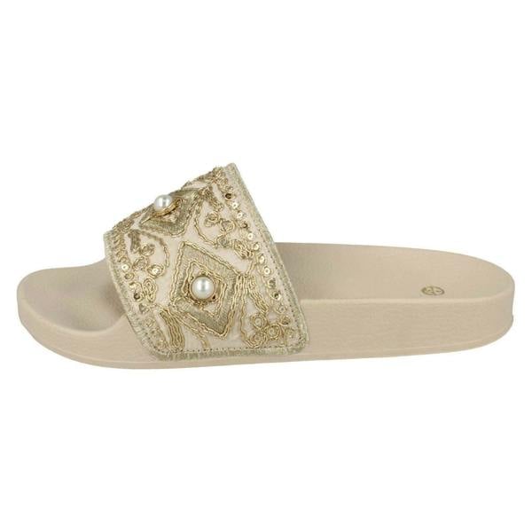 Spot On Ladies Spot On Beaded Slider Mules