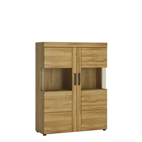 Furniture To Go Cortina Low wide 2 door display cabinet in Grandson Oak