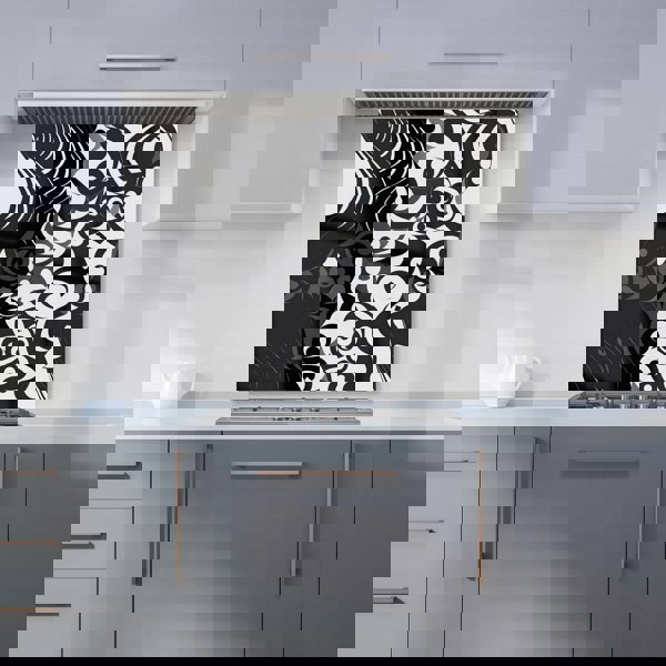 Warren Reed - Designer Black Grey Abstract Kitchen Splashback