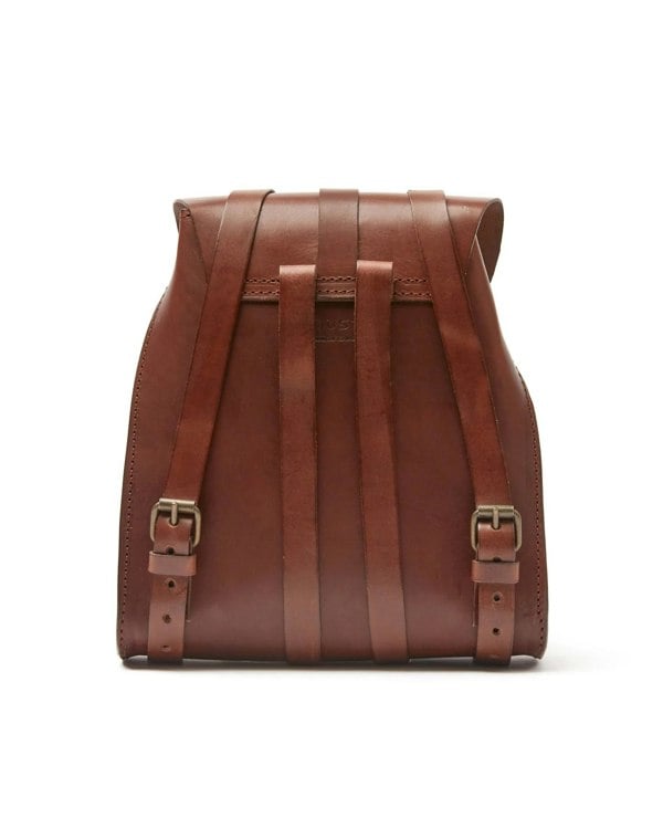 Leather Backpack in Cuoio Dark Brown Mod 130