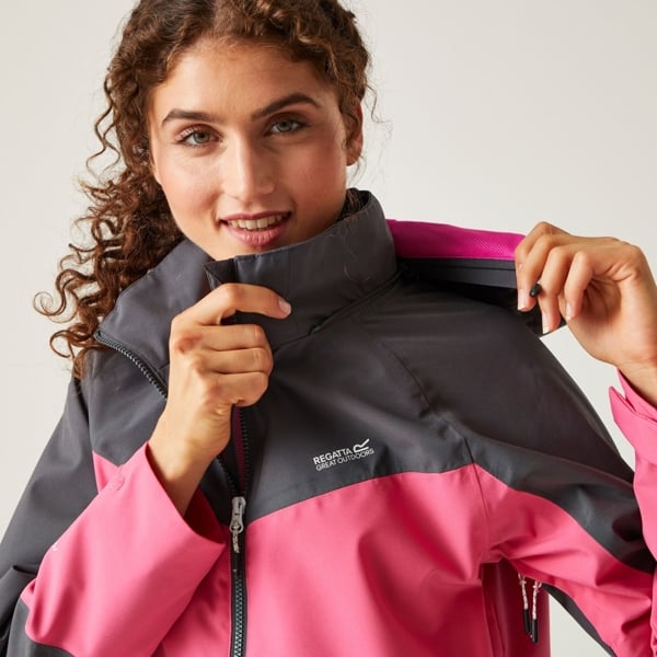 Regatta Women's Bosfield II Waterproof Jacket - Flamingo Pink / Seal Grey