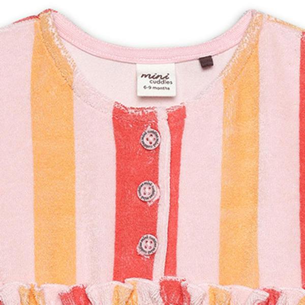 Mini Cuddles Baby Girls Striped Dress, Multicolour