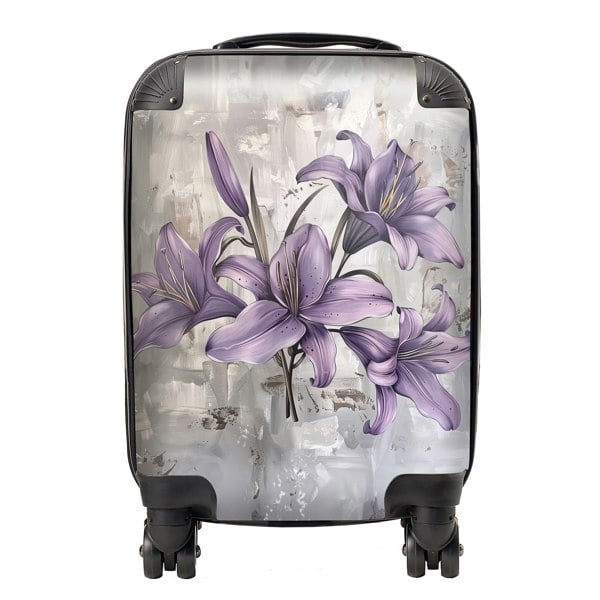 Warren Reed Purple Lilies In Bloom Suitcase