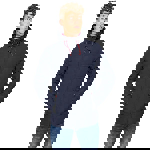 Crosshatch Mens Kampleys Embossed Padded Jacket - Navy