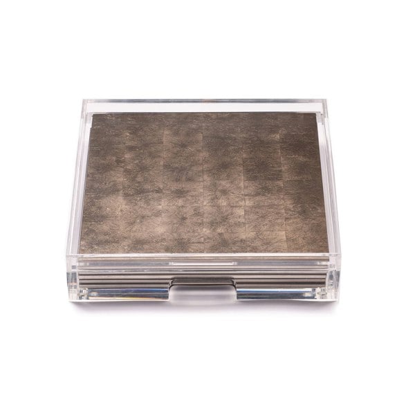 Placebox Clear Silver Leaf Chic Matte Taupe - Posh Trading Company  - Interior furnishings london