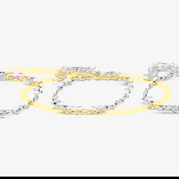 THOMAS SABO Gold Plated Pink Cold Enamel Charm Bracelet X2088-427-39