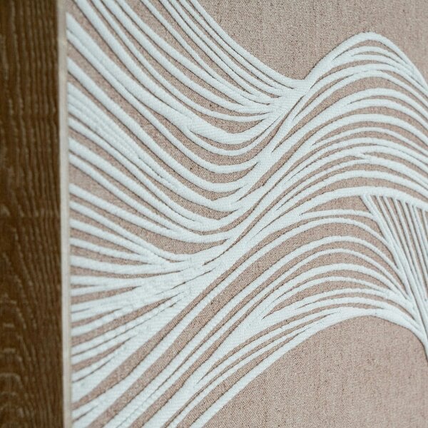 Wyld Haus Naousa Coastal White and Cream Line Art In Frame