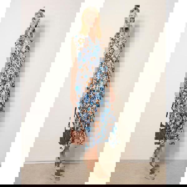 Blue Vanilla V Neck Loose Fit Maxi Dress