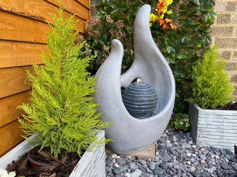 Tranquillity Water Features Abstract Flame Contemporary Solar Water Feature