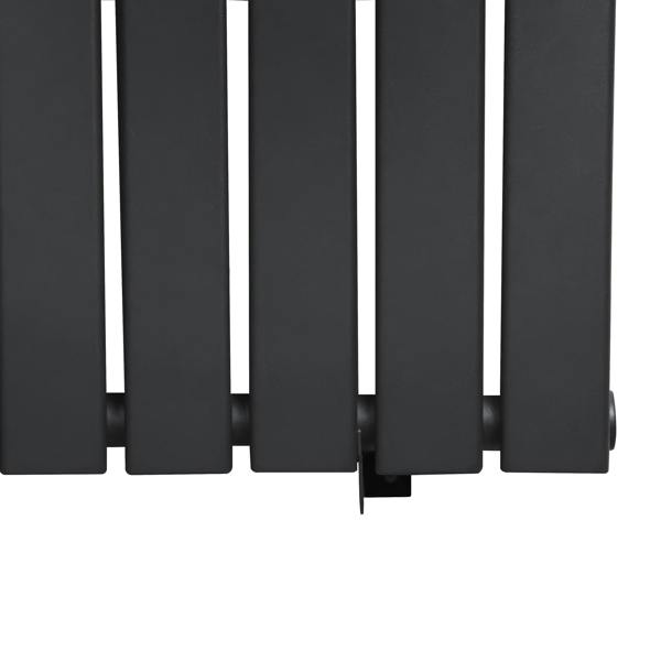 Flat single column radiator in anthracite grey, featuring a sleek, modern design with smooth, matte finish and vertical slats
