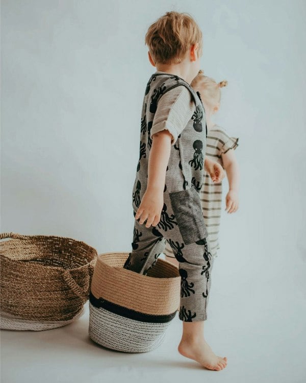 Grey Octopus Jacquard Reversible Jumpsuit - image 1