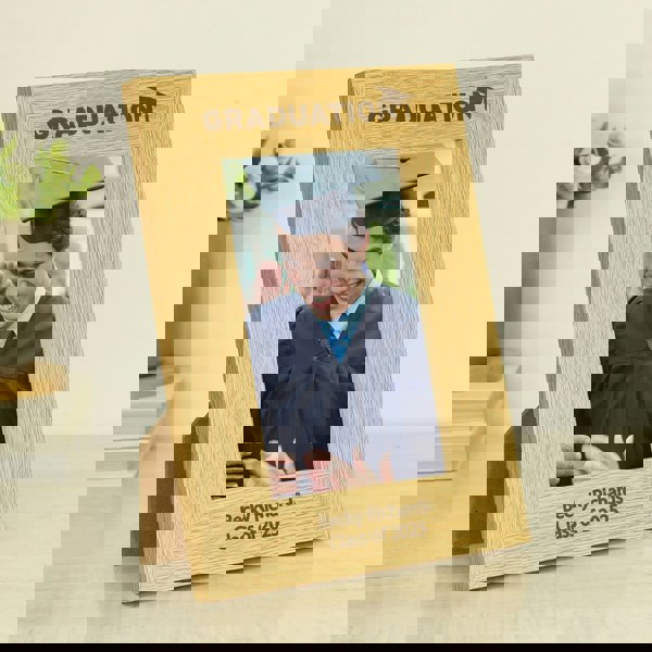 Personalised Memento Company Personalised Graduation 6x4 Oak Finish Photo Frame