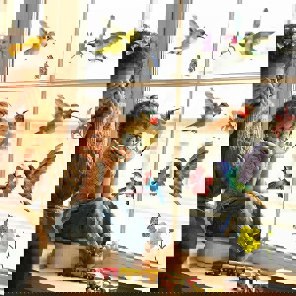 WALPLUS (WSW3003 x 2 PACKs) - Big Hummingbirds Window Clings