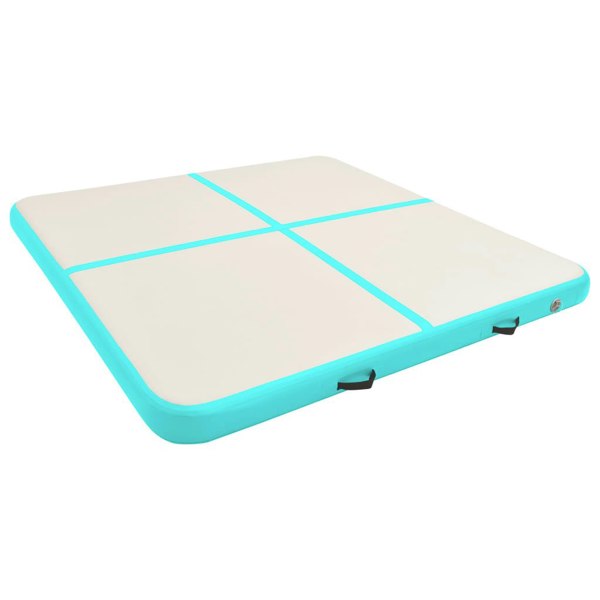 Berkfield Inflatable Gymnastics Mat with Pump 200x200x15 cm PVC Green