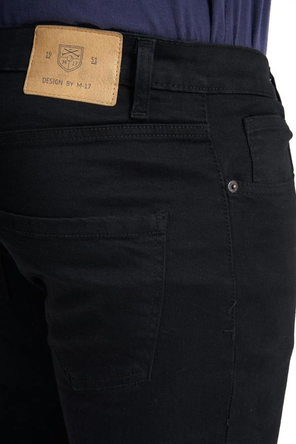 Smart Living Classic Cotton Slim Fit Denim Jeans with Zip Fly - Black