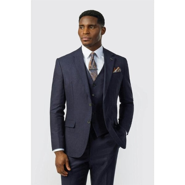 Ted Baker Tailored Fit Navy Linen Cotton Jacket