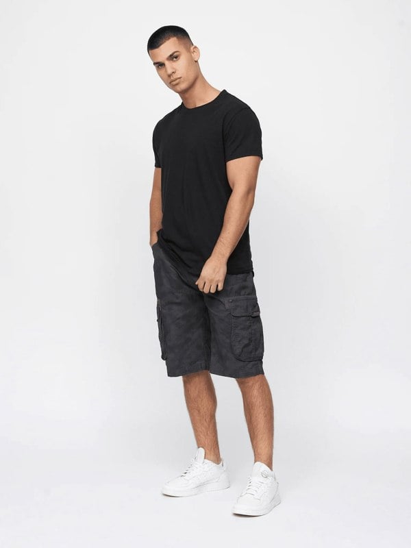 Crosshatch Hanwhere Combat Shorts Grey Camo