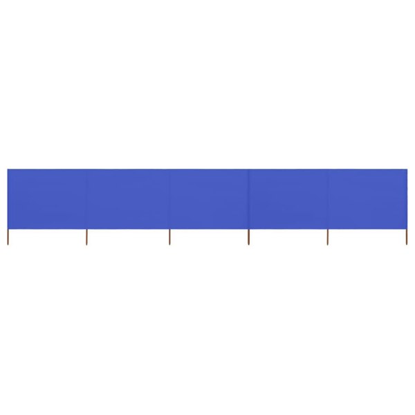 Berkfield 5-panel Wind Screen Fabric 600x80 cm Azure Blue
