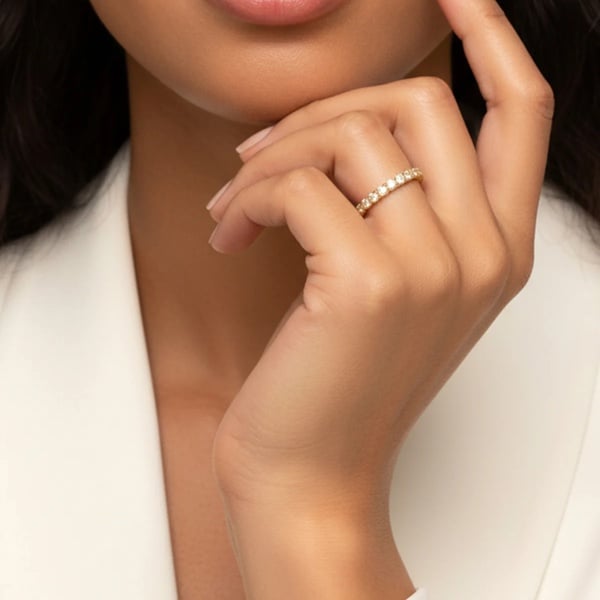 MUCHV Stacking Eternity Ring With Cubic Zirconia Stones