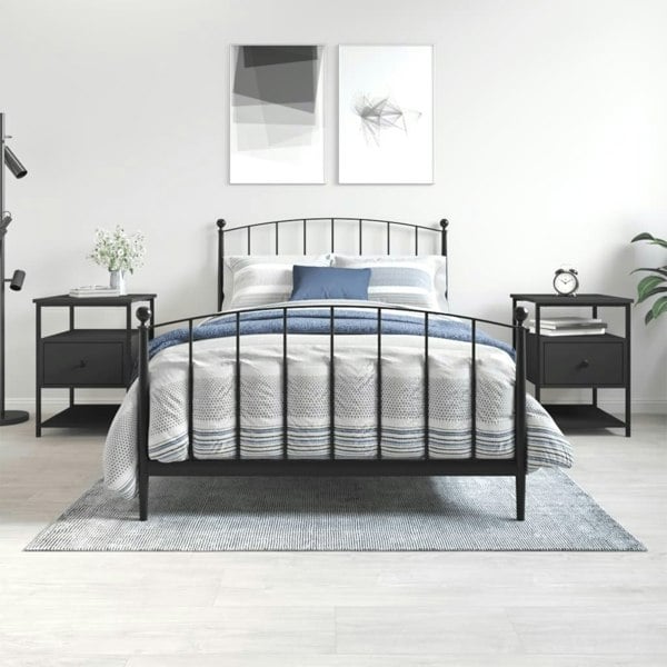 Berkfield Bedside Cabinets 2 pcs Black 40x42x56 cm Engineered Wood