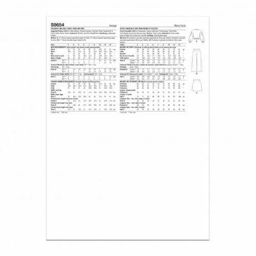 Simplicity Sewing Pattern 9654, Jackets, Trousers, Skirts for Kids, HH (3-4-5-6) - Intermediate