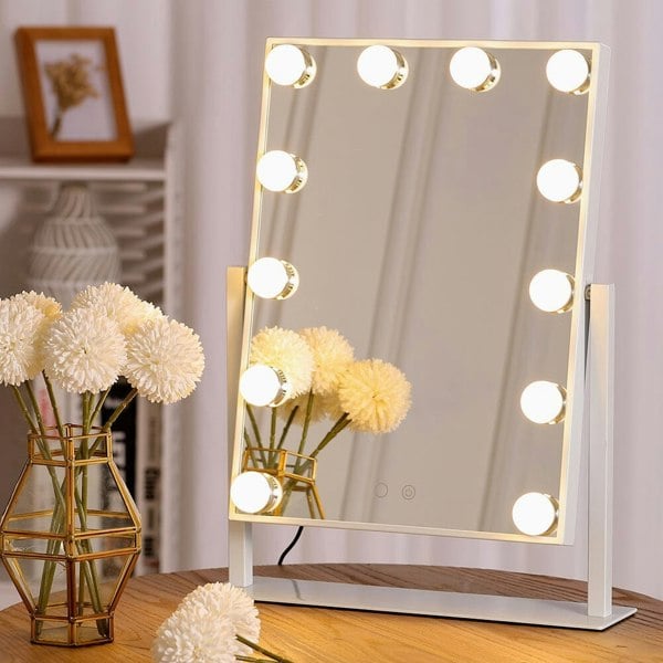 Adjustable Large Rectangular Lighted Makeup Mirror Living and Home