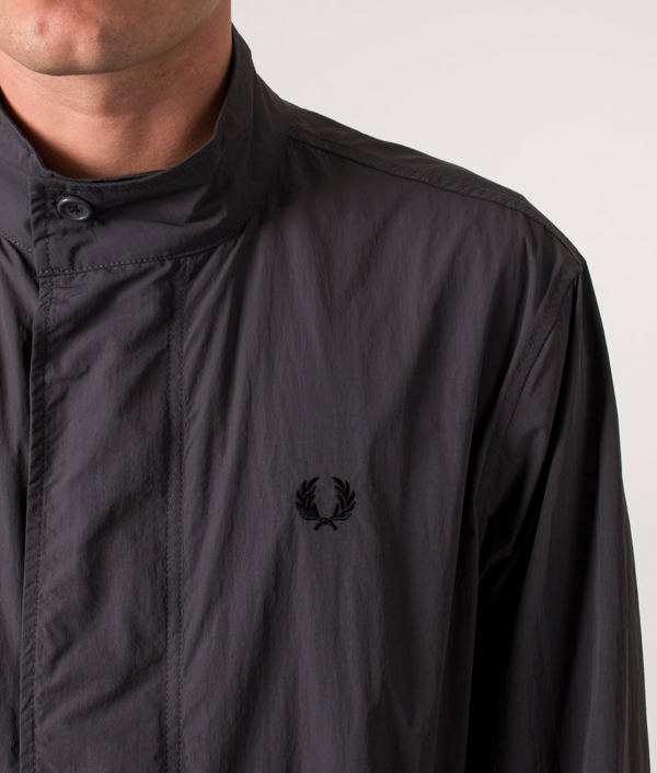 Fred Perry Straight Hem Gunmetal Thin Parka Jacket