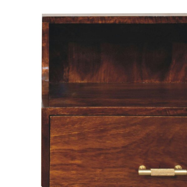 Wyld Haus Cortona Antique Mango Wood Raised Back Bedside Table