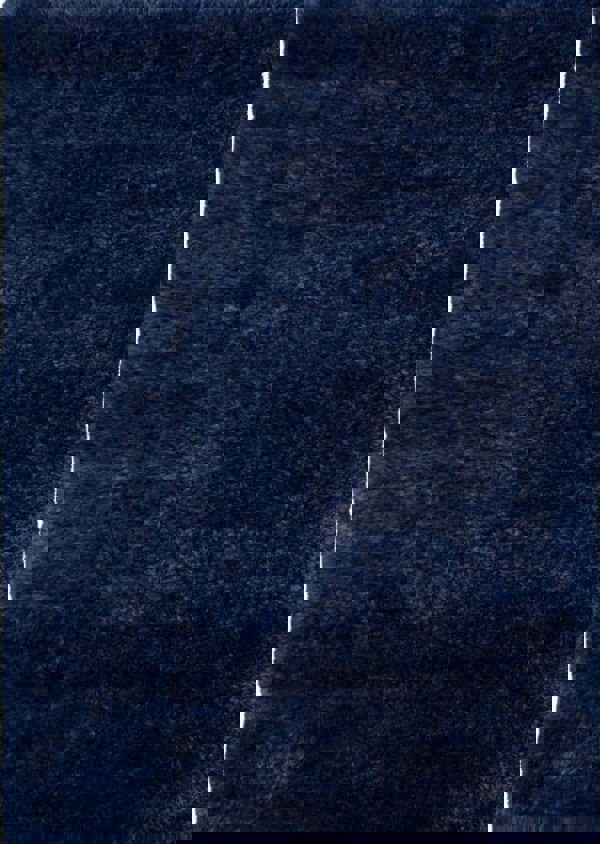 Solid Design Shaggy Rug for Living Room in Navy – The Rugs