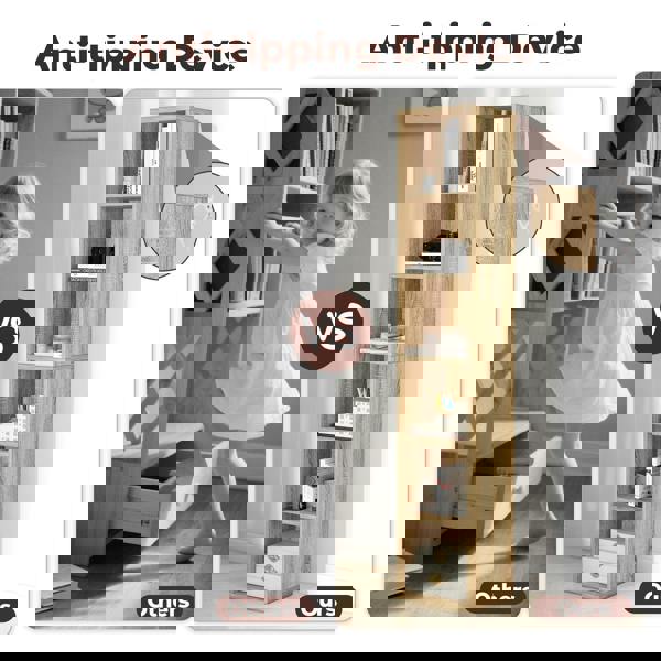 Levede Bookcases Book Shelf Shelving Storage Unit Slim Wood Office Home Wood