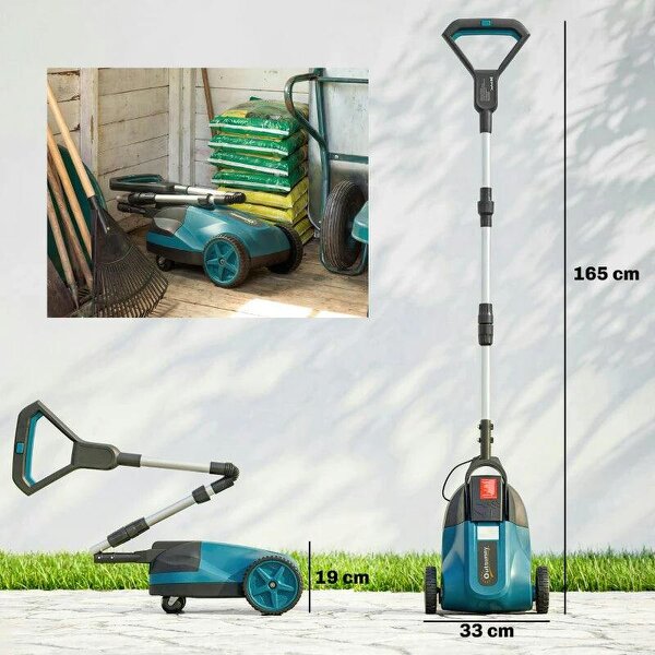 18V Cordless Lawnmower with 2 x 4Ah Batteries & Charger, Battery Lawn Mower with 21cm Cutting Width, 3 Cutting Heights