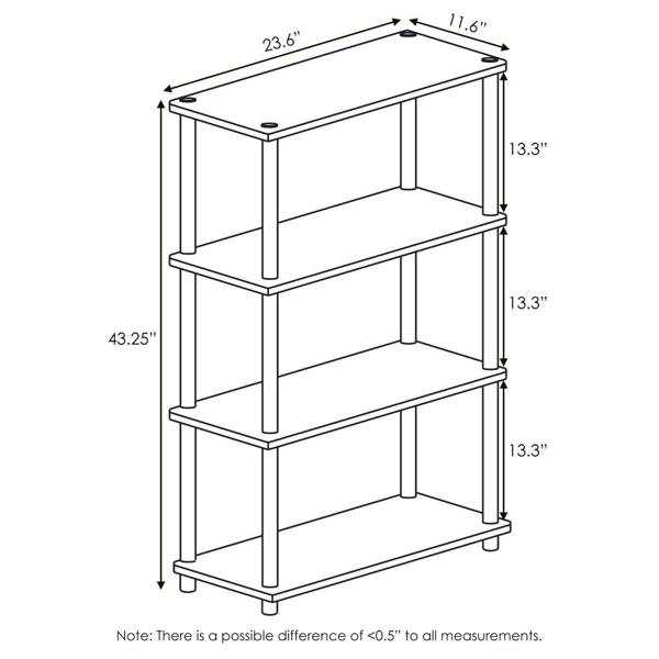 WALPLUS Turn-N-Tube 4-Tier Multipurpose Shelf Display Rack, Americano/Black perfect for organized storage and display