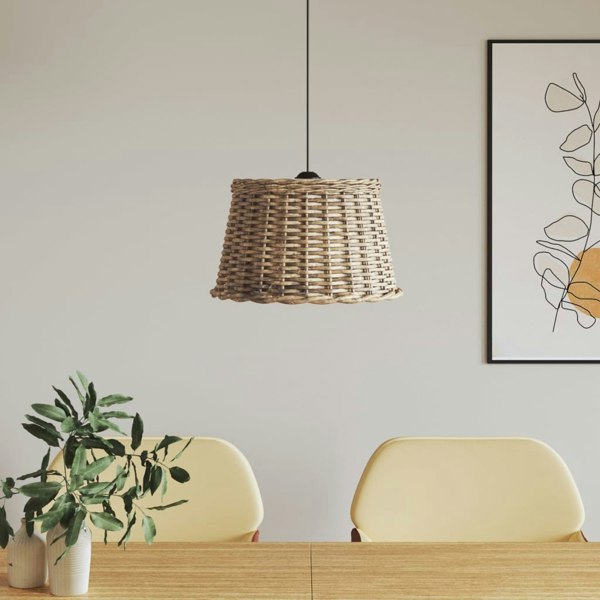 Berkfield Ceiling Lamp Shade Brown �_�”�_45x28 cm Wicker