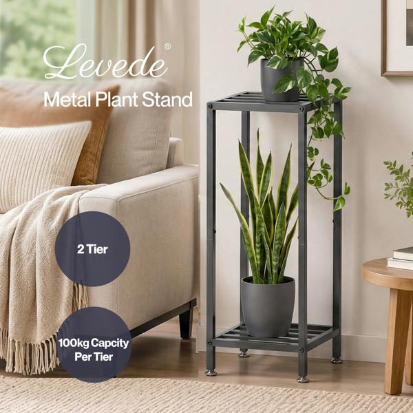 Levede 2 Tier Plant Stand Flower Pot Rack Shelf Planter Holder Indoor Outdoor
