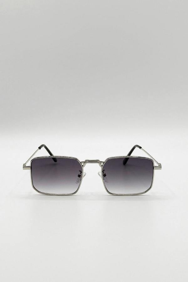 SVNX Vintage Metal Square Sunglasses In Silver