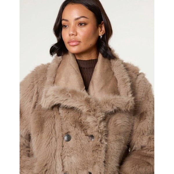 Blue Vanilla Reversible Short Faux Fur Coat