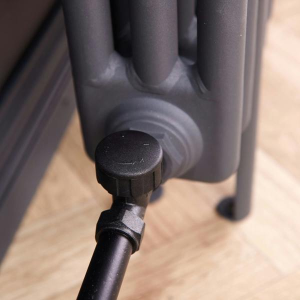 Flode Anthracite Radiator Valve | Straight TRV & LS Pack | 15mm x 1/2"