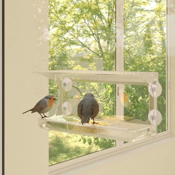Berkfield Window Bird Feeders 2 pcs Acrylic 30x12x15 cm