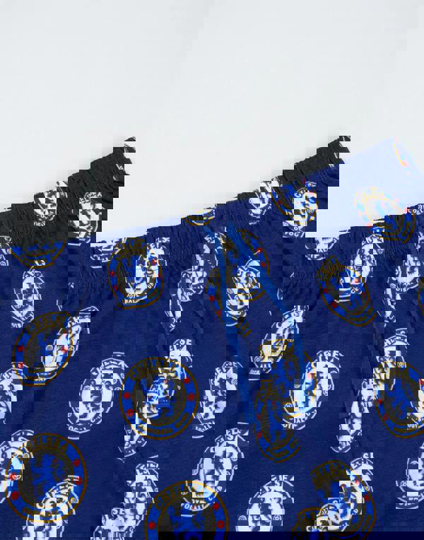 Chelsea Mens Blue Logo Short Sleeve Long Leg Pyjama Set