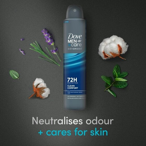 Dove Men+Care Anti-Perspirant Clean Comfort 72H Protection Deo 200ml, 18 Pack