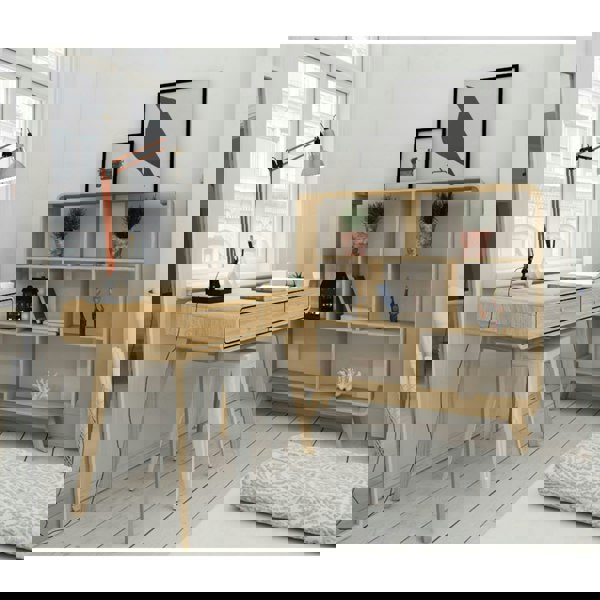 Dorel Home Cassie Display Unit Oak/White 122x29x126 cm