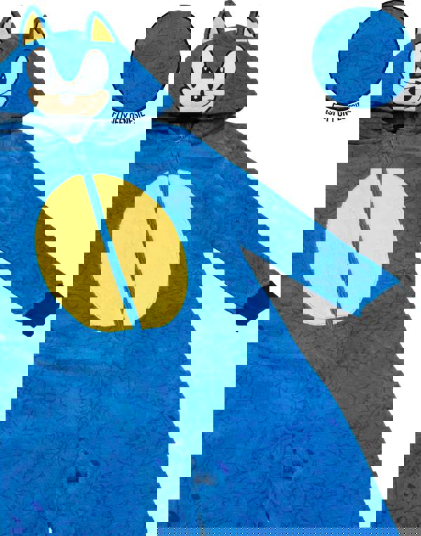 Sonic the Hedgehog Unisex Kids Blue Sonic Novelty 3D Dress-Up Style Onesie